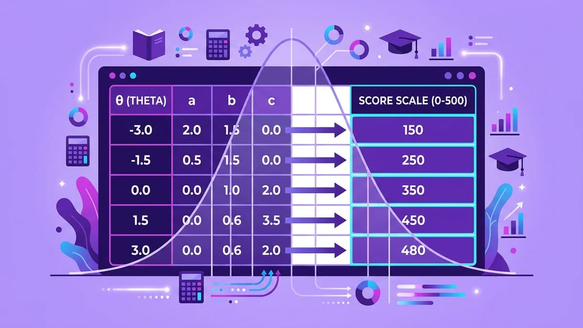 Gráfica matemática mostrando una curva no lineal TRI con ejes de 0-500 y puntos de datos en tonos morados